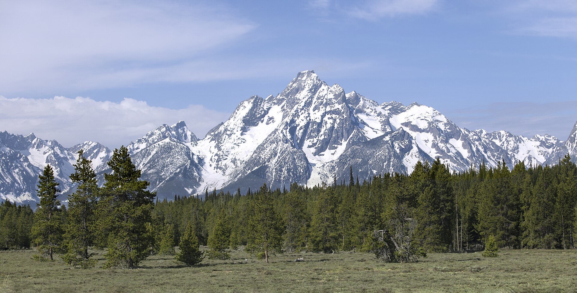Panoramic view of the Grand Teton range, Wyoming